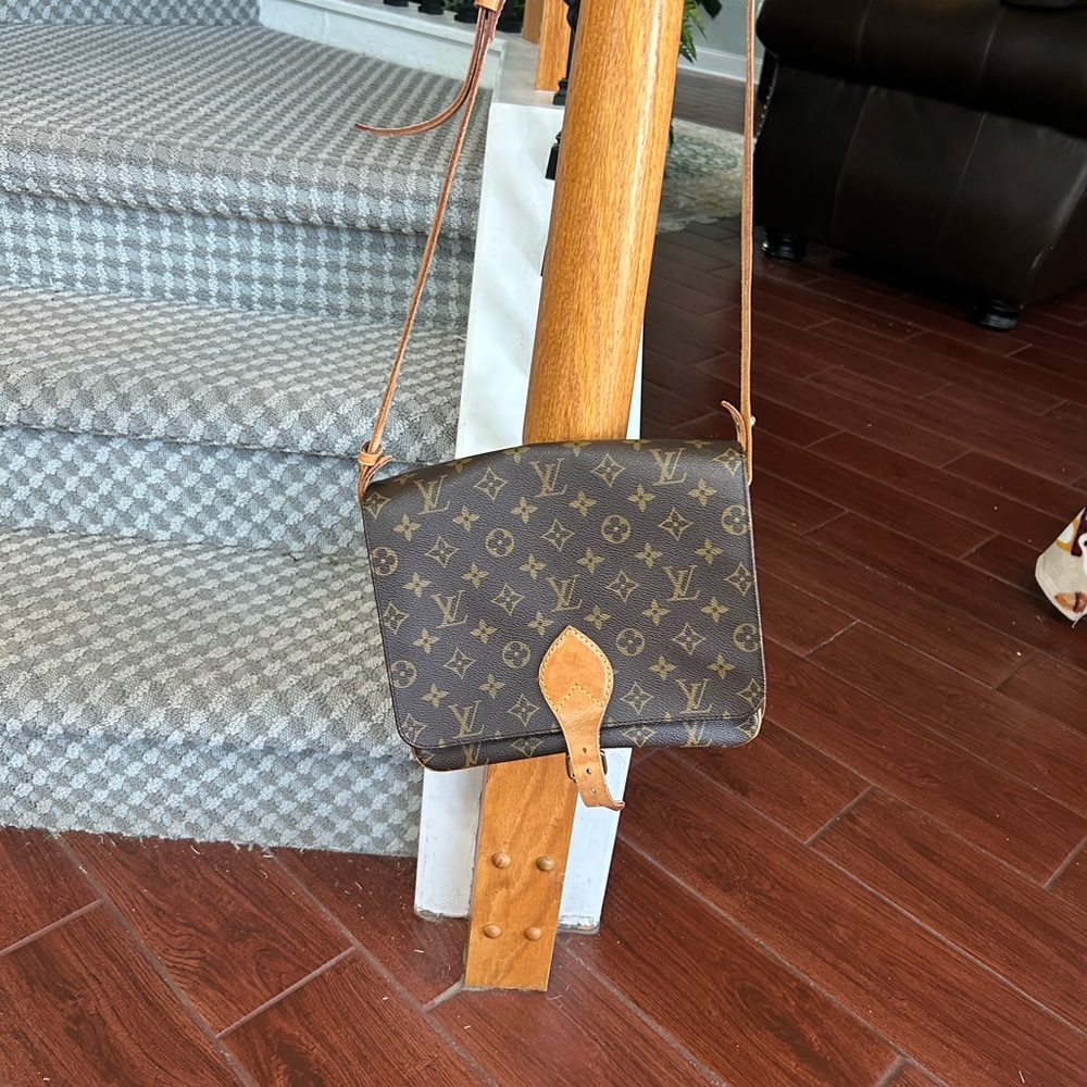 Elegant Brown and Tan Cartouchiere Crossbody Bag - Picture 17 of 17